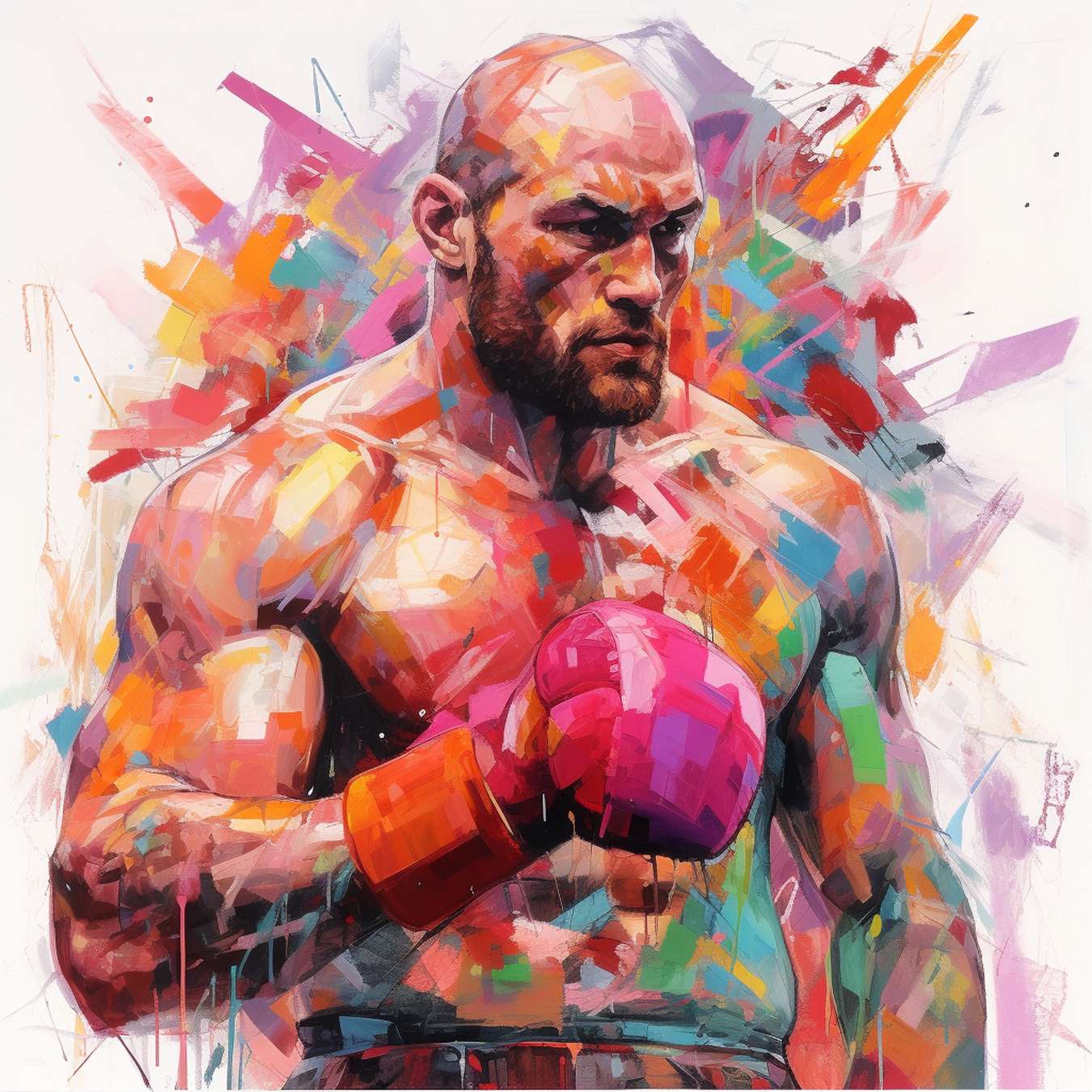 boxeur Tyson fury style peinture
